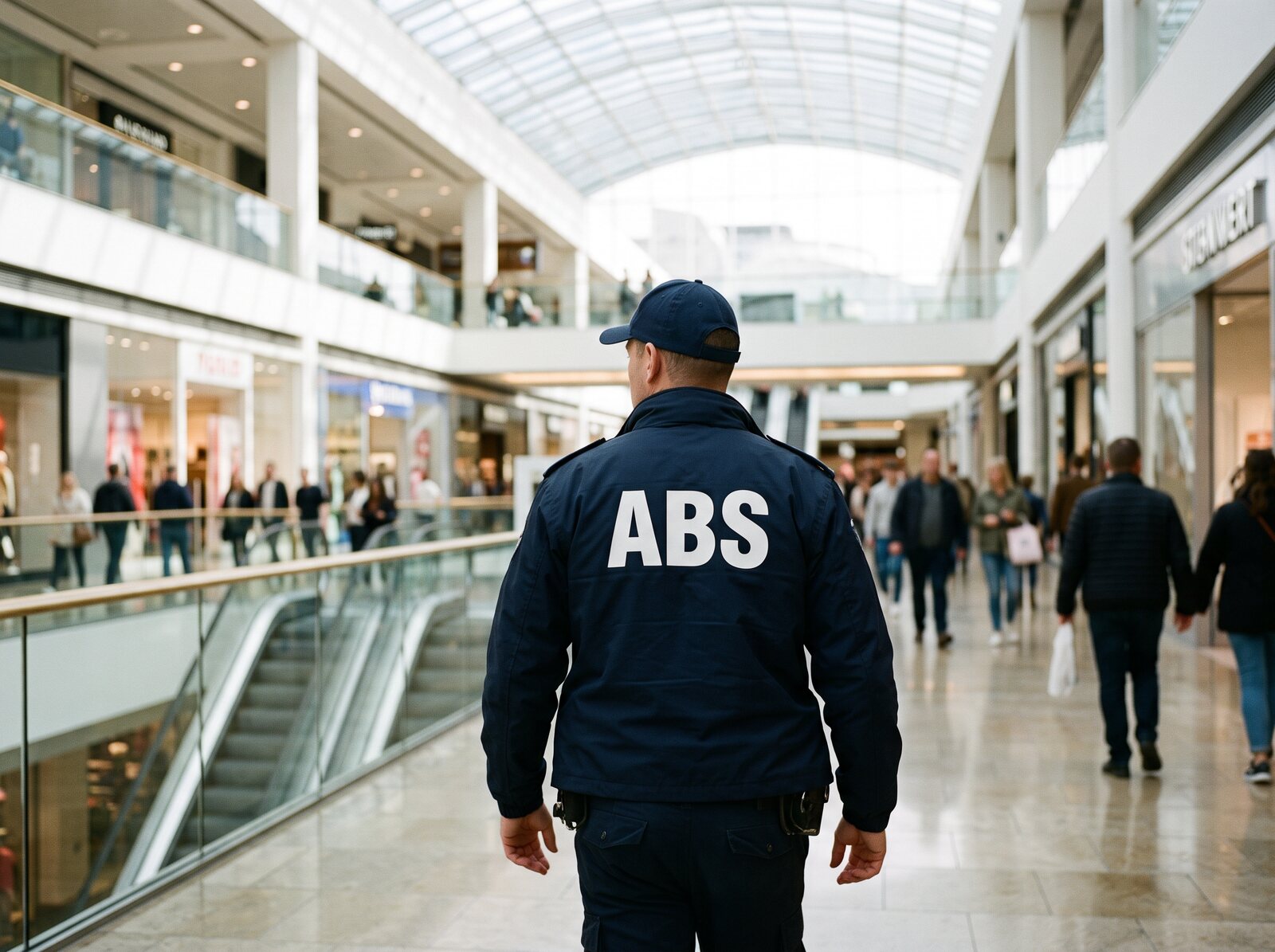 ABS security officer patrolling a shopping mall