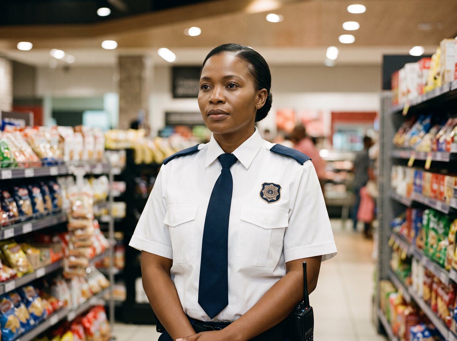 ABS security officer in a retail store aisle